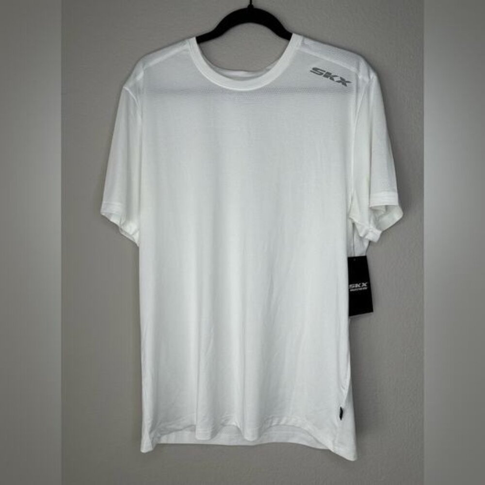 SKECHERS SKX Mens Skech-Air Athletic Activewear Mesh White T-Shirt Size Large